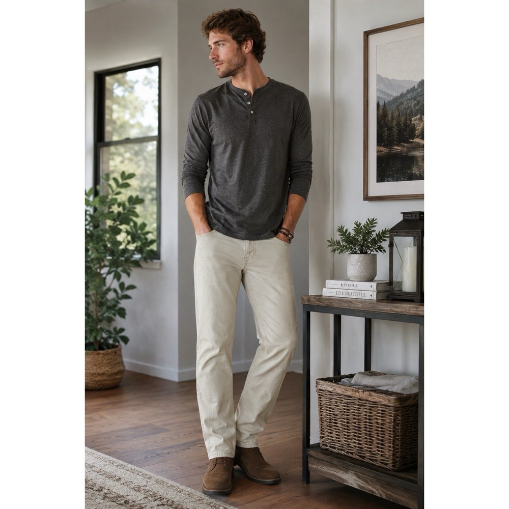BKE Jake Straight Mens Khaki Jeans Size 30R Beige Stretch Cotton Casual Pants